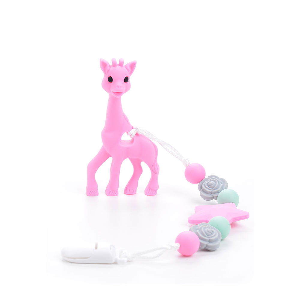 Giraffe Baby Pacifier Teething Clip